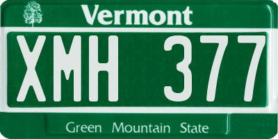 VT license plate XMH377