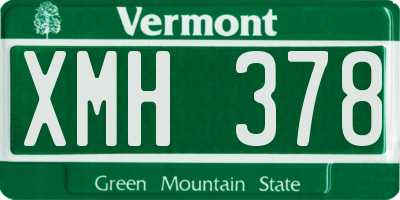 VT license plate XMH378
