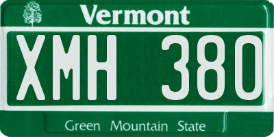 VT license plate XMH380