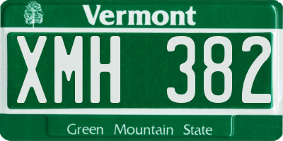 VT license plate XMH382