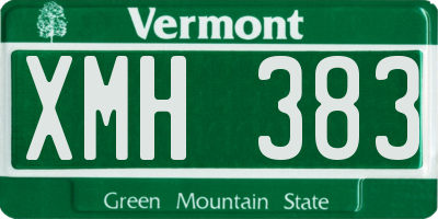 VT license plate XMH383