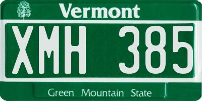 VT license plate XMH385