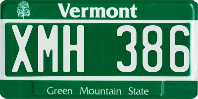 VT license plate XMH386