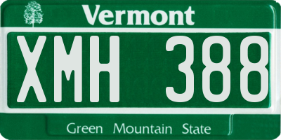 VT license plate XMH388