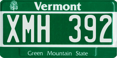 VT license plate XMH392