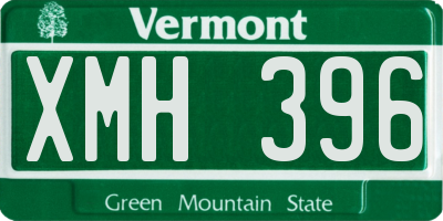 VT license plate XMH396