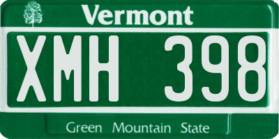VT license plate XMH398