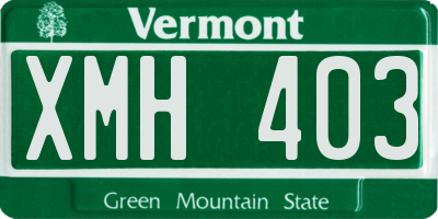 VT license plate XMH403