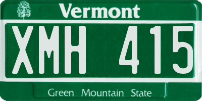 VT license plate XMH415