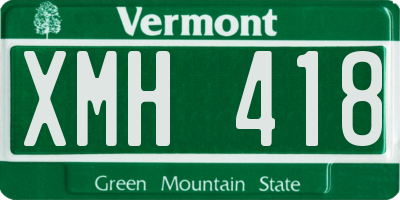 VT license plate XMH418