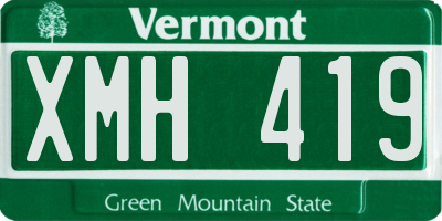 VT license plate XMH419