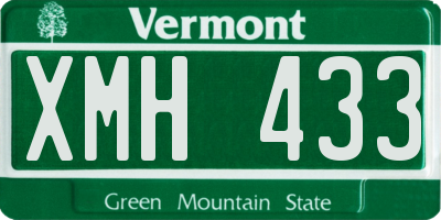 VT license plate XMH433