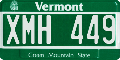 VT license plate XMH449