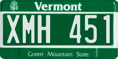 VT license plate XMH451