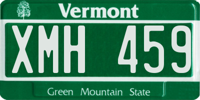 VT license plate XMH459