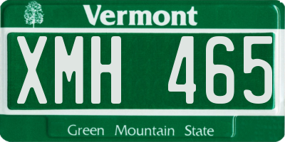 VT license plate XMH465