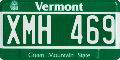 VT license plate XMH469