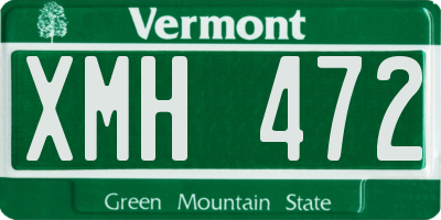 VT license plate XMH472