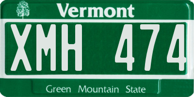 VT license plate XMH474
