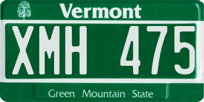 VT license plate XMH475