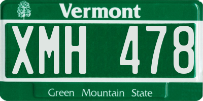 VT license plate XMH478