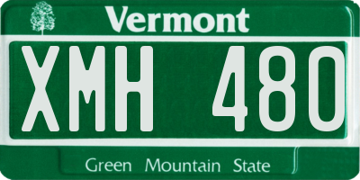 VT license plate XMH480