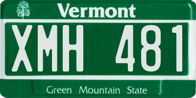 VT license plate XMH481