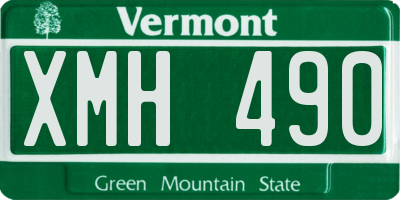 VT license plate XMH490