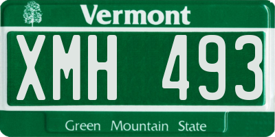 VT license plate XMH493