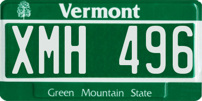 VT license plate XMH496