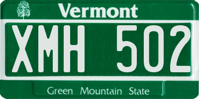 VT license plate XMH502