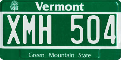 VT license plate XMH504