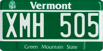 VT license plate XMH505