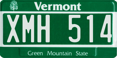 VT license plate XMH514