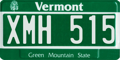 VT license plate XMH515