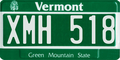 VT license plate XMH518