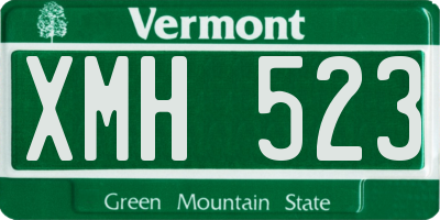 VT license plate XMH523