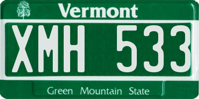 VT license plate XMH533