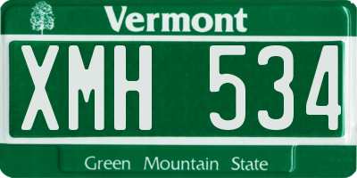 VT license plate XMH534