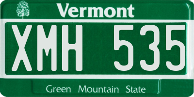 VT license plate XMH535