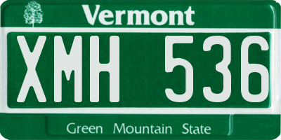 VT license plate XMH536