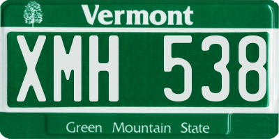 VT license plate XMH538