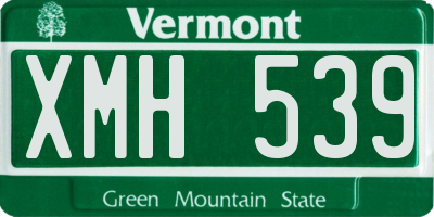 VT license plate XMH539