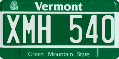 VT license plate XMH540