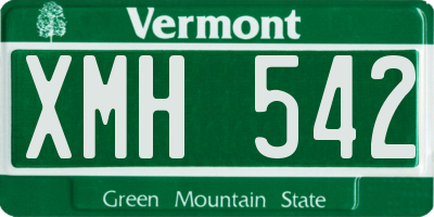 VT license plate XMH542