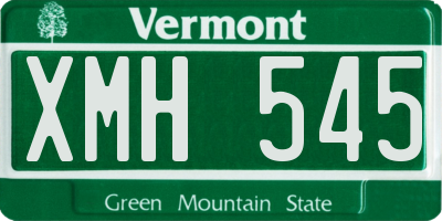 VT license plate XMH545