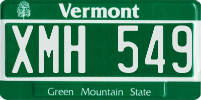 VT license plate XMH549