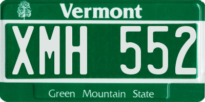 VT license plate XMH552