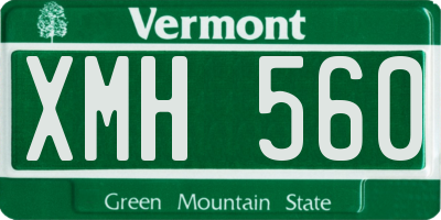 VT license plate XMH560