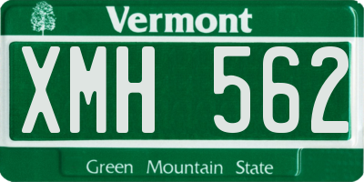 VT license plate XMH562